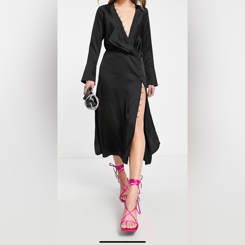 ASOS DESIGN Satin Bias Drape Midi
